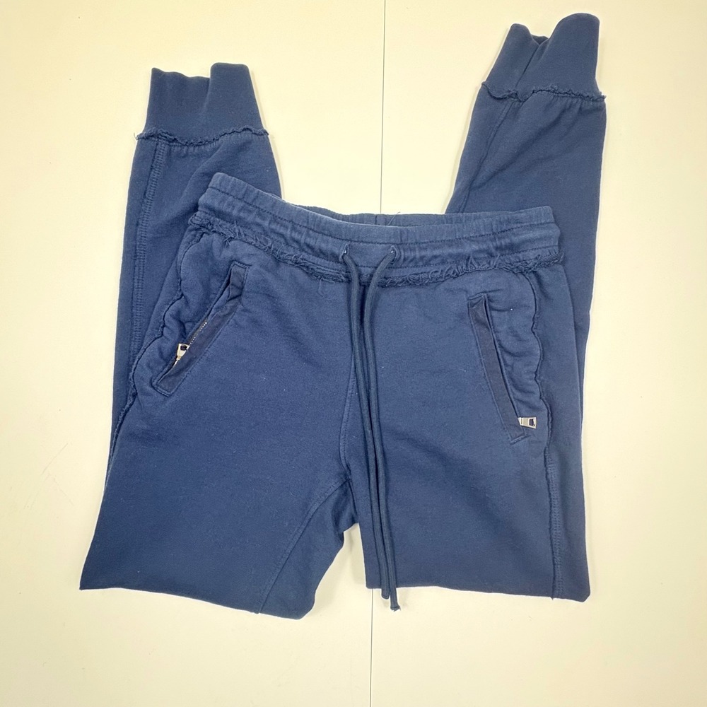 Cotton‎ Citizen Navy Jogger Sweatpants Men's Small Zipper Pockets Distressed